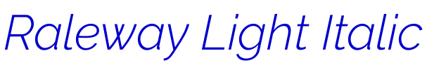 Raleway Light Italic Schriftart